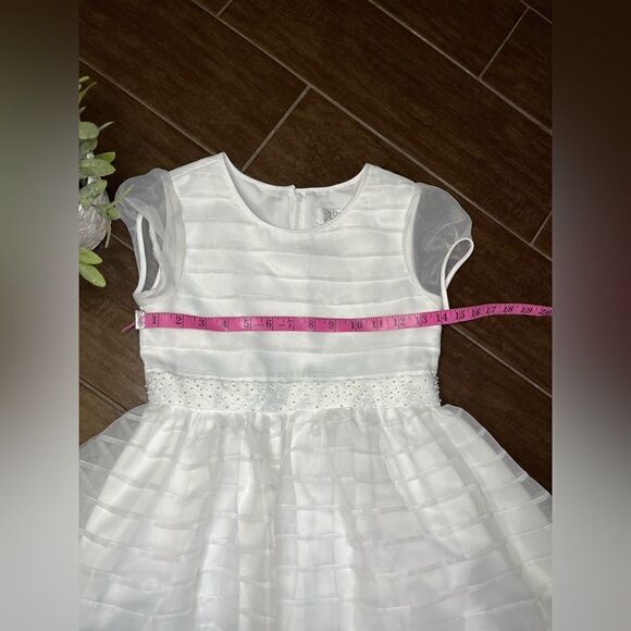 Us Angels white sheer/embellished formal dress sz 10 - Picture 8 of 9